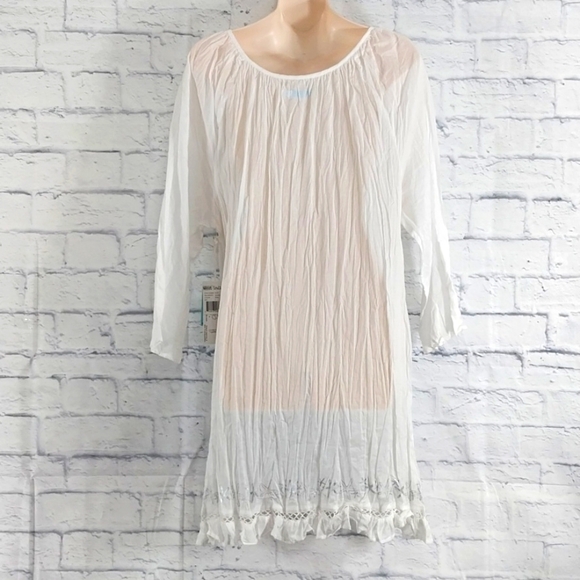 NWT West Indies Vacation Tunic Dress Crinkled Fabric Sz L - Picture 6 of 7